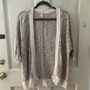 Mossimo Cream Open-knit Cardigan // sz XL